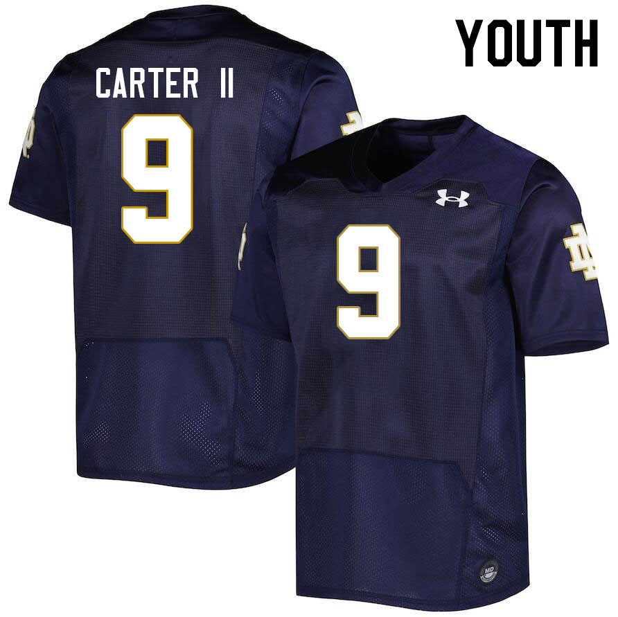 Youth #9 Antonio Carter II Notre Dame Fighting Irish College Football Jerseys Stitched Sale-Navy